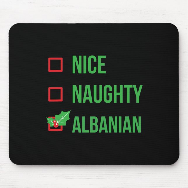 Mousepad Albanês Funny Albânia Pajama Natal 1 (Frente)