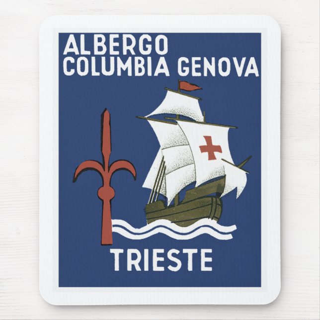 Mousepad Albergo Columbia Genoa ~ Trieste (Frente)