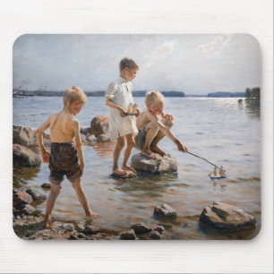 Mousepad Albert Edelsense - Meninos tocando na praia
