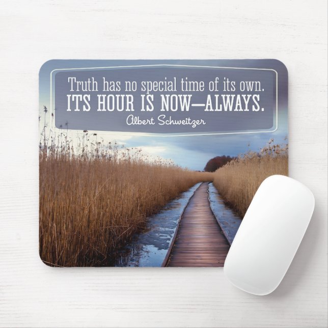 Mousepad Albert Schweitzer Citação Inspiracional "Verdade" (Com mouse)