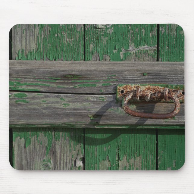 Mousepad Alça da porta enferrujada na porta verde (Frente)
