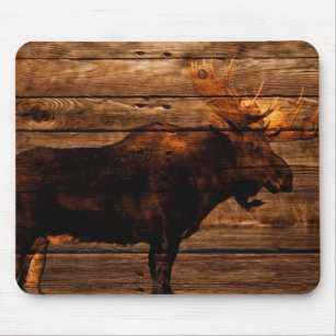 Mousepad alces de madeira afligidos outdoorsman do touro