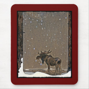Mousepad Alces na neve