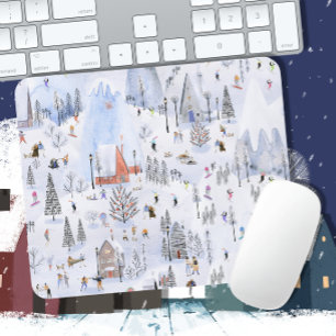 Mousepad Aldeia de Esqui Alpino de Montanha Ocupada