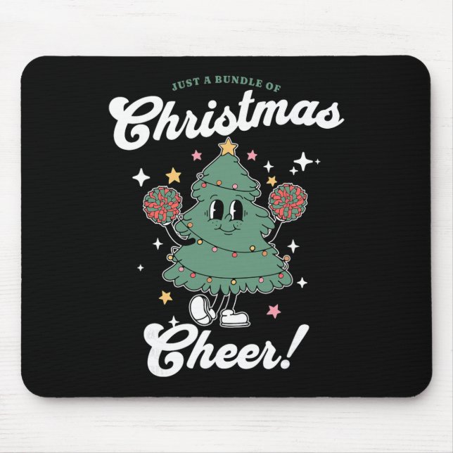 Mousepad Alegre Líder de Torcida Árvore de Natal Fofo Mulhe (Frente)