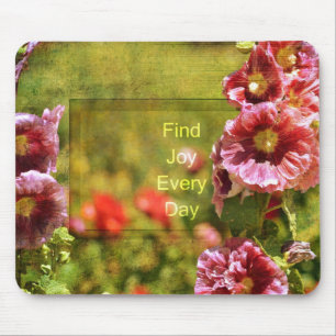 Mousepad Alegria floral do Hollyhock do jardim
