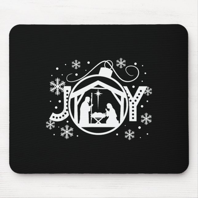 Mousepad Alegria Natalícia Cristã Cena de Natal de Jesus Fé (Frente)
