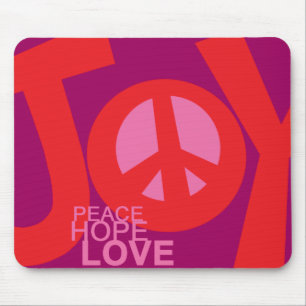 Mousepad Alegria, paz, esperança e, tapete do rato do amor