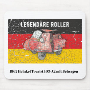 Mousepad Alemanha do cilindro 1962 Heinkel 103-A2 Beiwagen