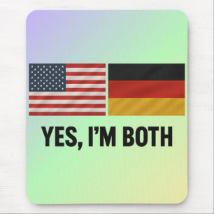 Mousepad Alemão Americano Sim Eu Sou Ambos - Alemanha EUA C