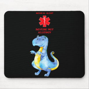 Mousepad Alerta Médico Alergia Grave a Nozes Com