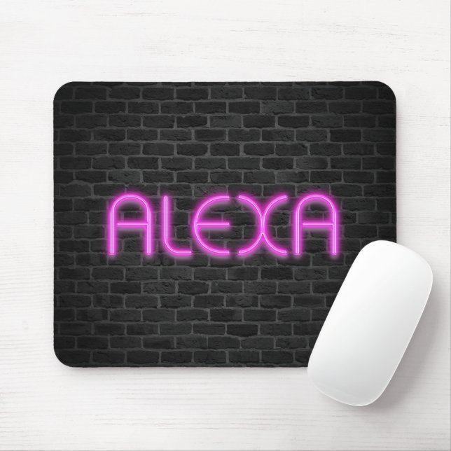 Mousepad ALEXA Em Luzes De Neon Rosa (Com mouse)