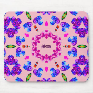 Mousepad ALEXA ~ Padrão cardíaco brilhante ~ Personalizado