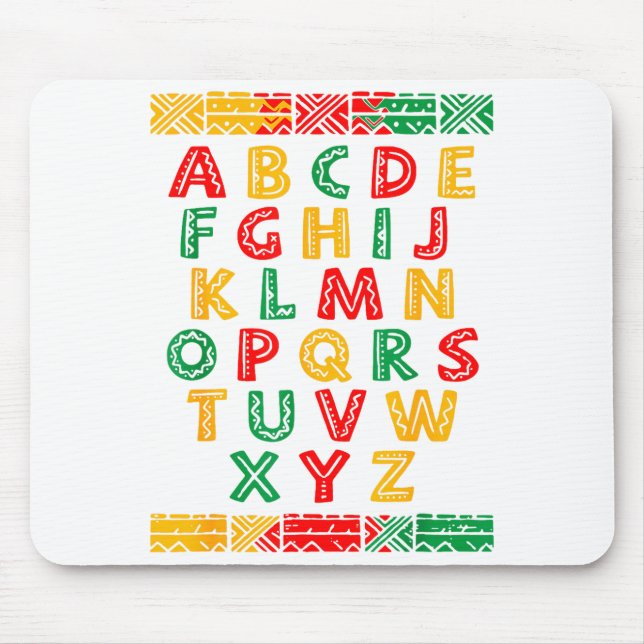 Mousepad Alfabeto Abc Design do Mês da História Negra (Frente)