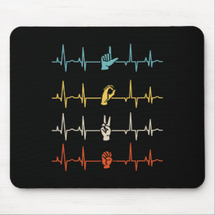 Mousepad Alfabeto Asl Língua de Sinais Americana Professor