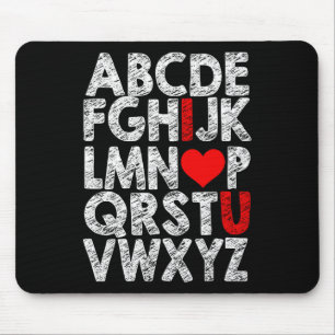 Mousepad Alfabeto Eu Amo Você Gráfico Com Destaque De Coraç