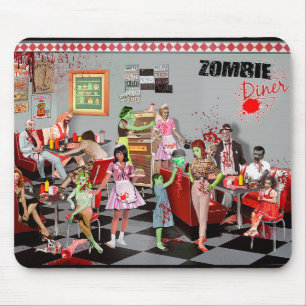 Mousepad Alfombrilla De Coche Zombie Diner