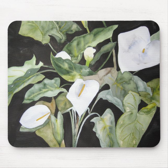 Mousepad Alfombrilla ratón alcatraces en acuarela (Frente)