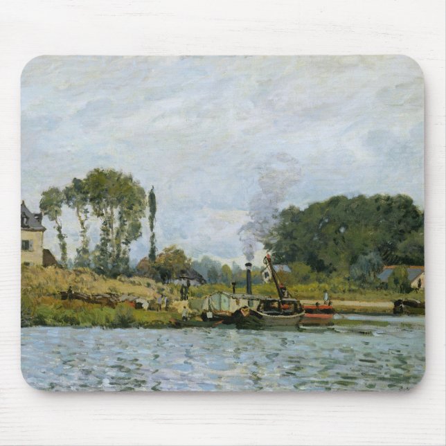 Mousepad Alfred Sisley | Barcos na eclusa de Bougala (Frente)