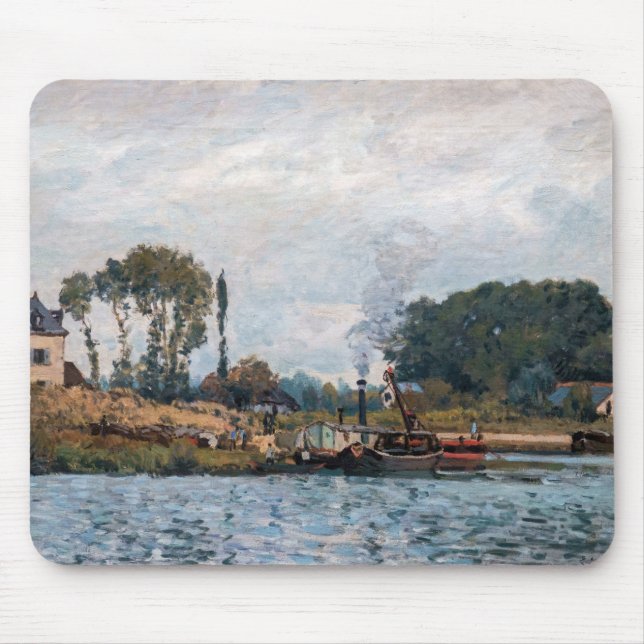 Mousepad Alfred Sisley - Barcos no Bloqueio em Bougal (Frente)