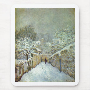 Mousepad Alfred Sisley - Schnee no óleo de Louveciennes