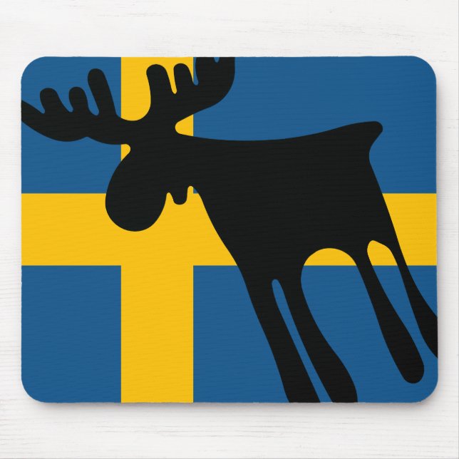 Mousepad Älg / Moose med Svenska flaggan (Frente)