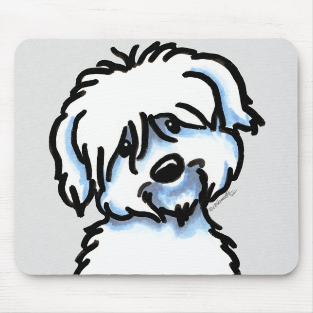Mousepad Algodão Branco de Tulear Face (Frente)