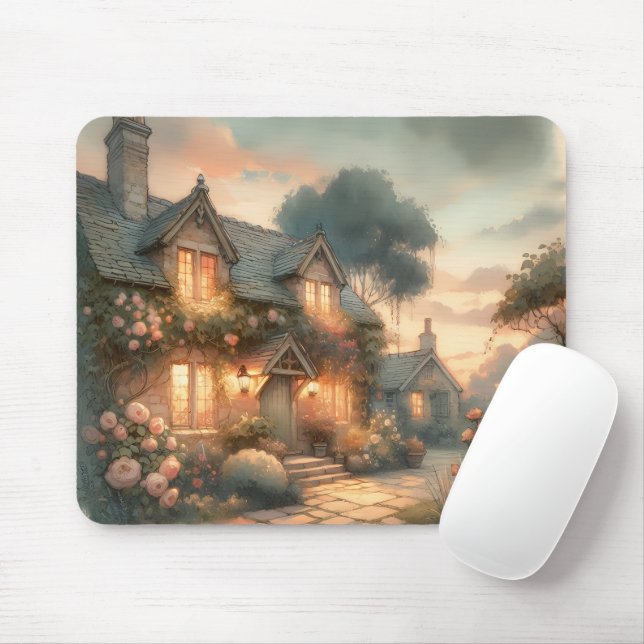 Mousepad Algodão de Fairytalte ao Sunset com Rosas (Com mouse)