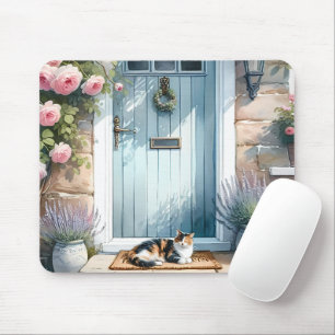 Mousepad Algodão Floral com Calico Cat