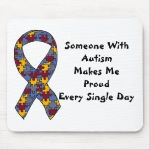 Mousepad Alguém com autismo faz me orgulhoso cada solteiro