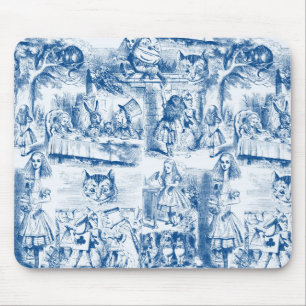 Mousepad Alice em labutas azuis & brancas do país das