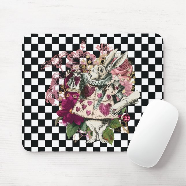 Mousepad Alice no Coelho Elegante na Terra das Maravilhas (Com mouse)