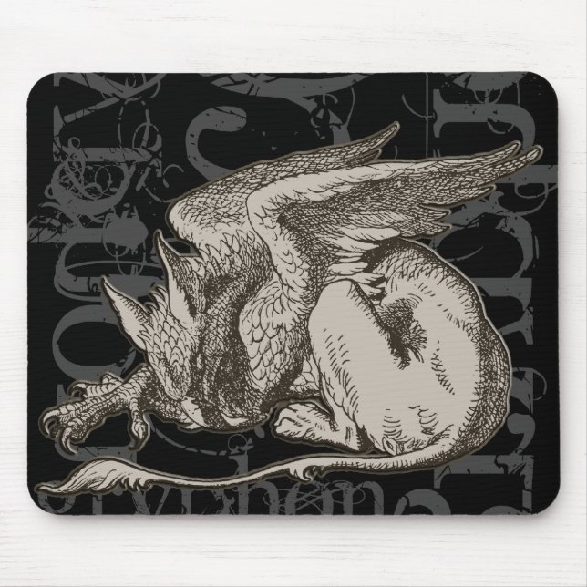 Mousepad Alice no Grunge de Gryphon do país das maravilhas (Frente)
