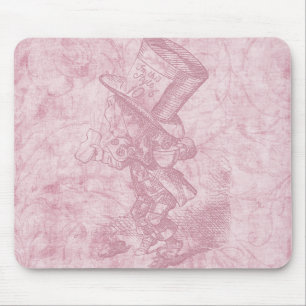 Mousepad Alice no País das Maravilhas, Arte Floral Rosa Ro