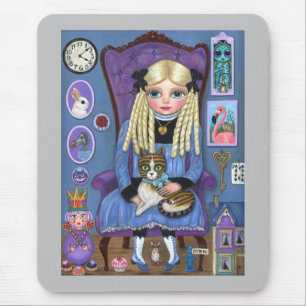 Mousepad Alice no País das Maravilhas e Dinah Cat Fada Fáci
