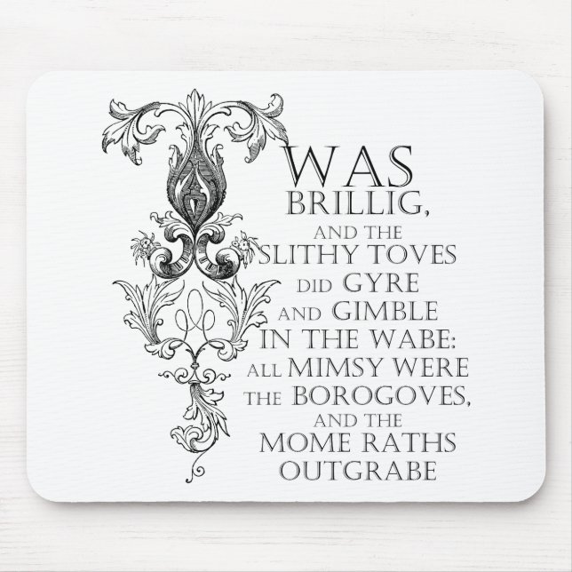Mousepad Alice No País Das Maravilhas Jabberwocky Poem Mous (Frente)
