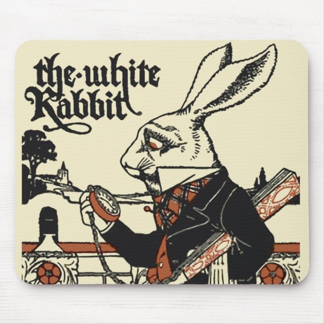Mousepad Alice White Rabbit Classic Wonderland (Frente)