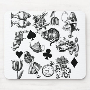 Mousepad Alice White Rabbit Wonderland Classic