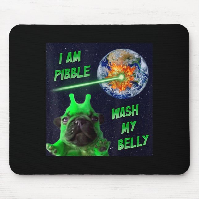 Mousepad Alienígena Bble Engraçado Brainrot Cachorro Meme E (Frente)