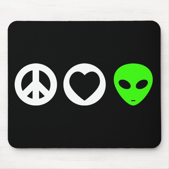 Mousepad Alienígena do amor da paz (Frente)
