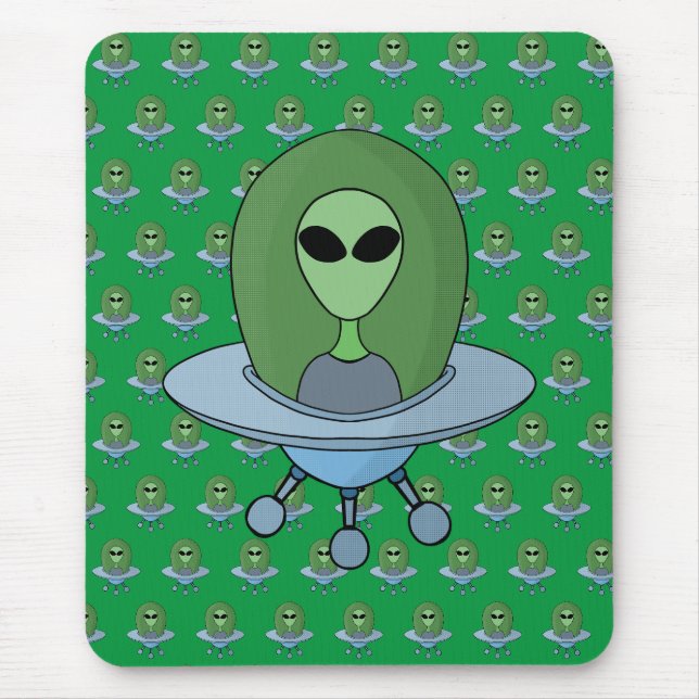 Mousepad Alienígena em sua nave espacial (Frente)