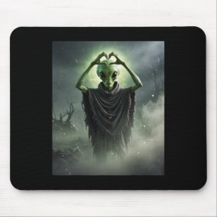 Mousepad Alienígena Engraçado Mãos Corações de Poster Horro