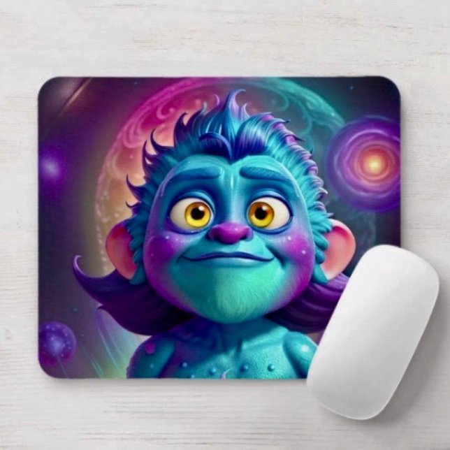 Mousepad Alienígena Espacial & Amigo (Mousepad durable dust and stain resistant non -slip rubber backing. D: 9.25" L x 7.75"W. 
)