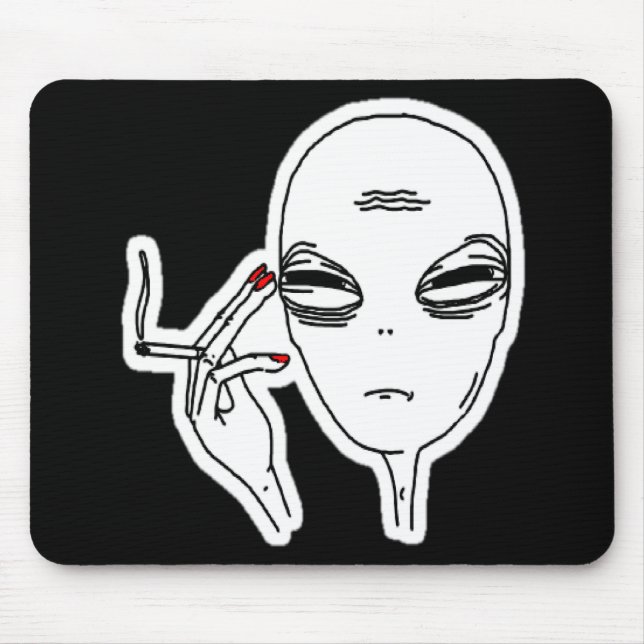 Mousepad Alienígena Fumante Funsa com Unhas Vermelhas (Frente)