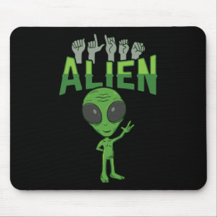 Mousepad ALIENÍGENA ILY ASL Gesto manual surdo surdo perda