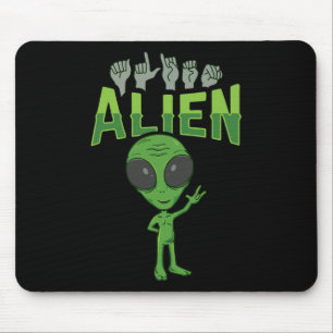 Mousepad ALIENÍGENA ILY ASL Gesto manual surdo surdo perda