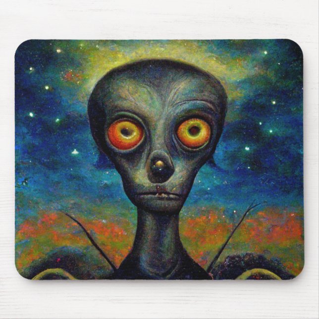 Mousepad Alienígena Insectoide Estilo Retro (Frente)
