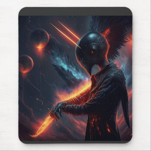 Mousepad Alienígena Manipulando Feixe de Fogo