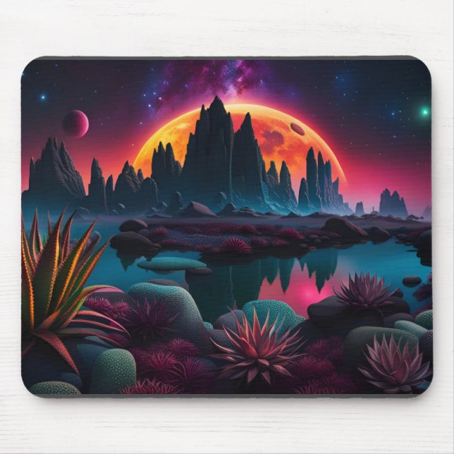 Mousepad Alienígena Planeta definindo Lua (Frente)