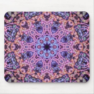 Mousepad Alienígena Psicodélico Roxo Caleidoscópico Mandala